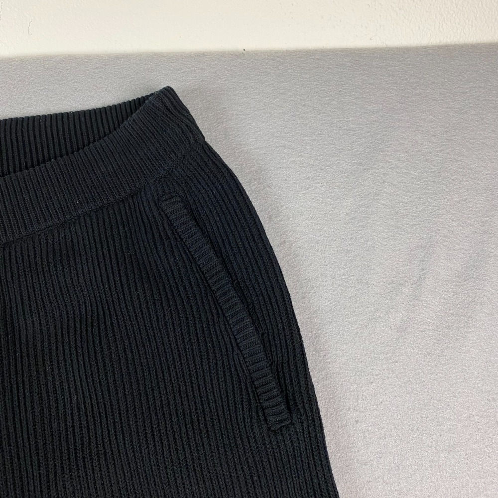 Alo Yoga Mens Domain Rib Knit Sweatpants Medium Black Cotton Blend M5210R - Picture 6 of 13